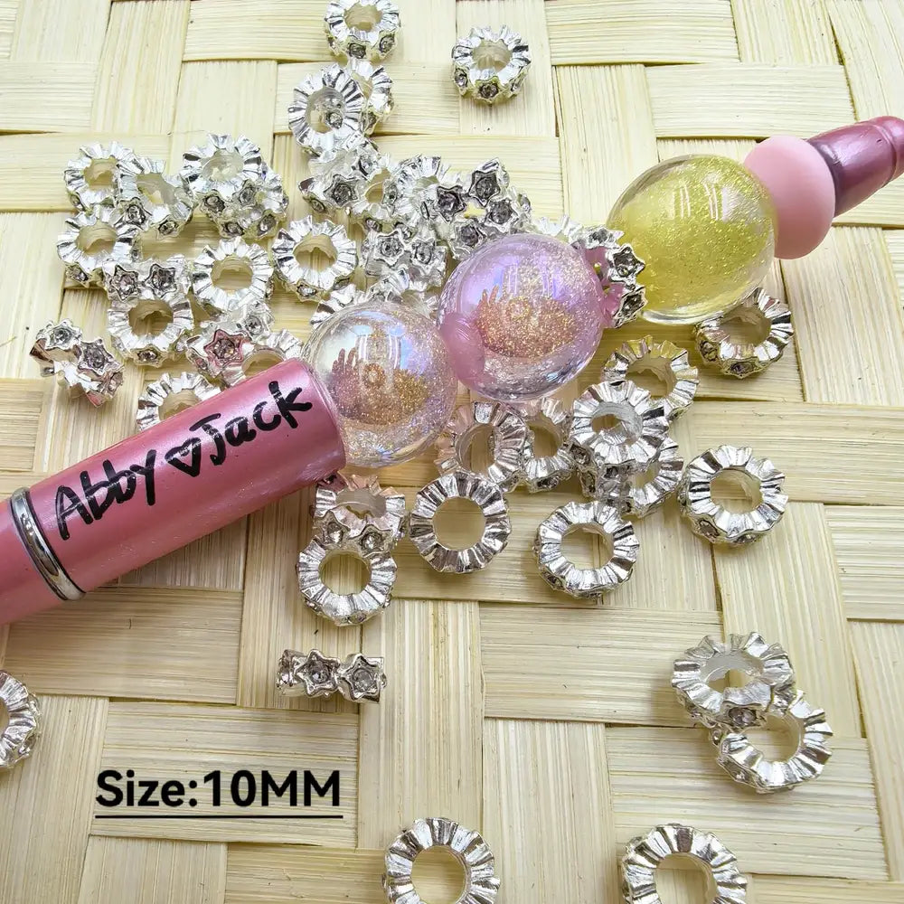 10MM Star with Rhinestone Metal Spacer