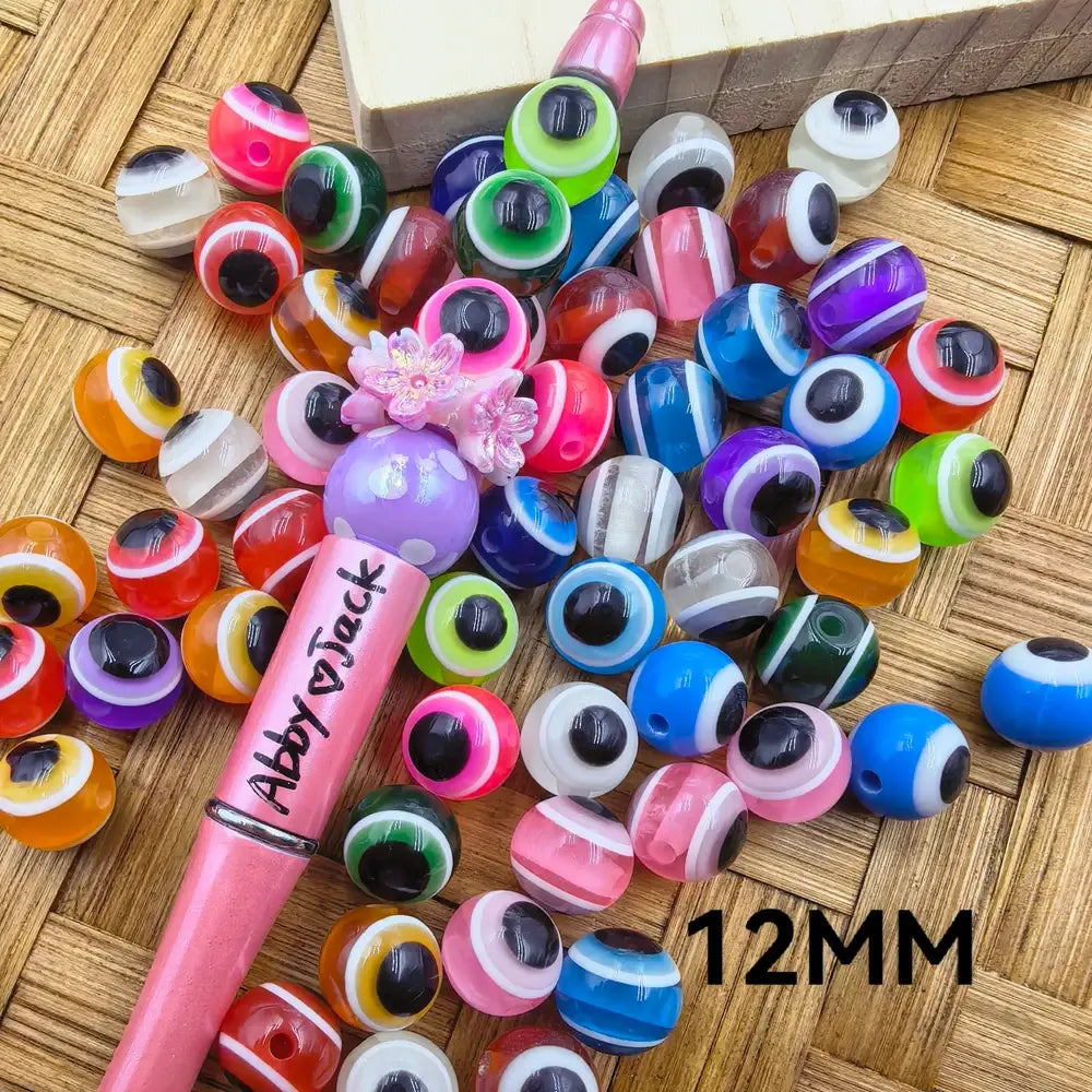 12MM Multi-Color Eye Acrylic Bead