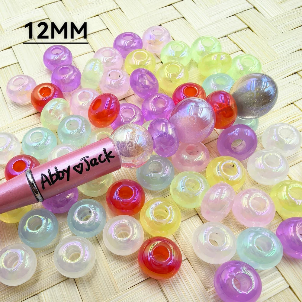 12MM Solid Color Large Hole Acrylic Spacer