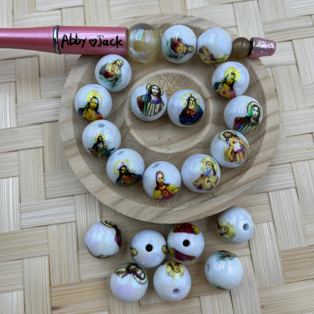 16MM Jesus Beads | Beadable Pens Bracelets Keychain