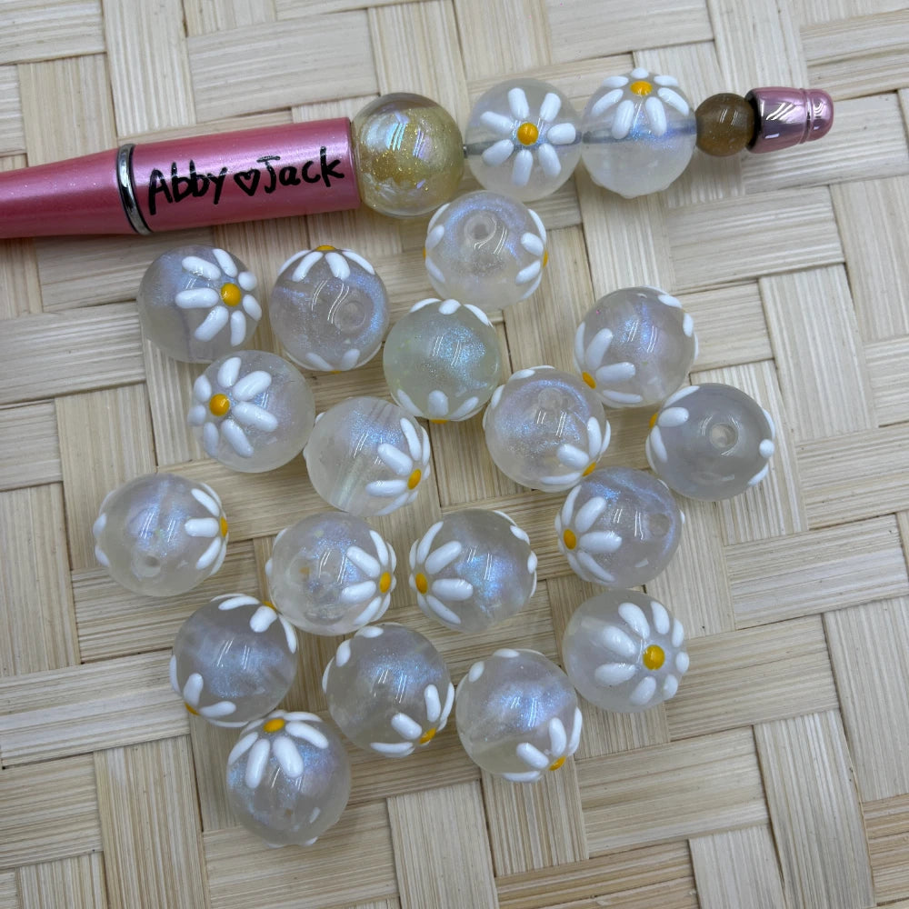 16MM Little Daisy Beads | Beadable Pens Bracelets Keychain