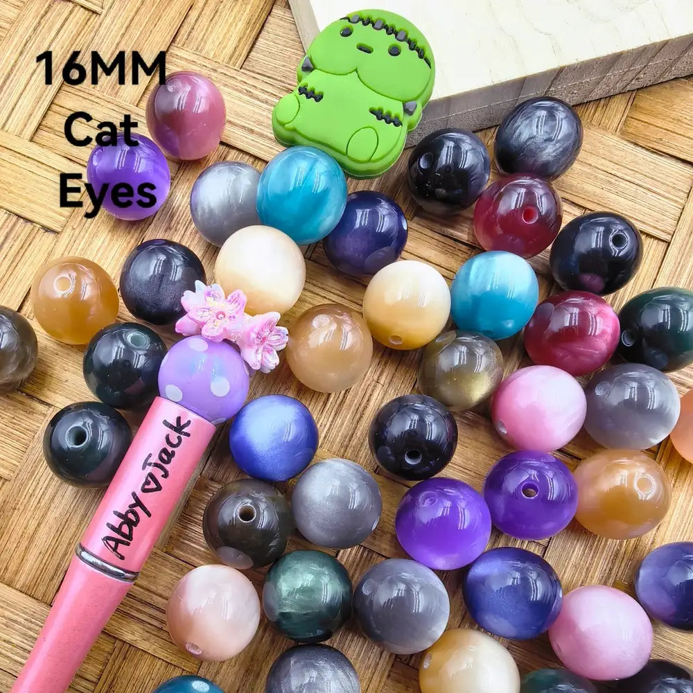 16MM Multi-Color Cat Eyes Acrylic Bead
