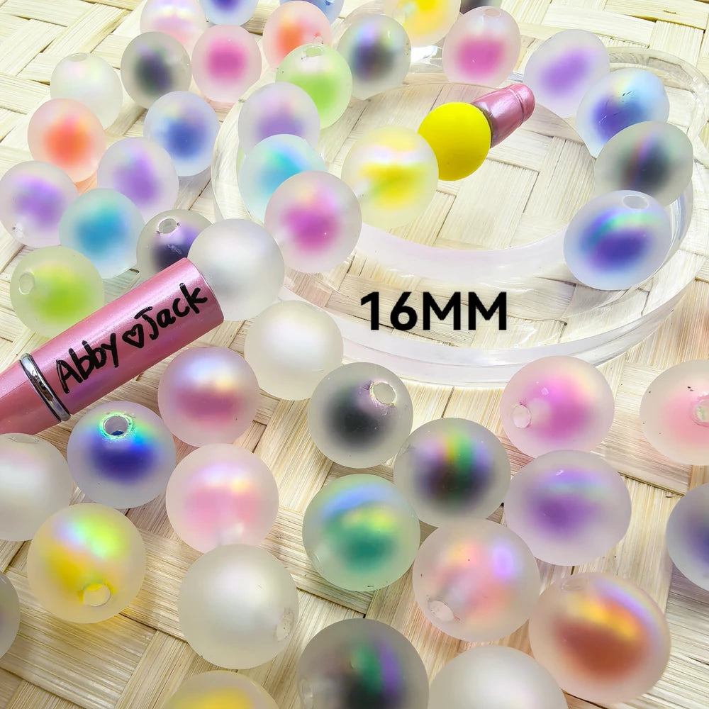 16MM Multi-Color Frosted Acrylic Bead