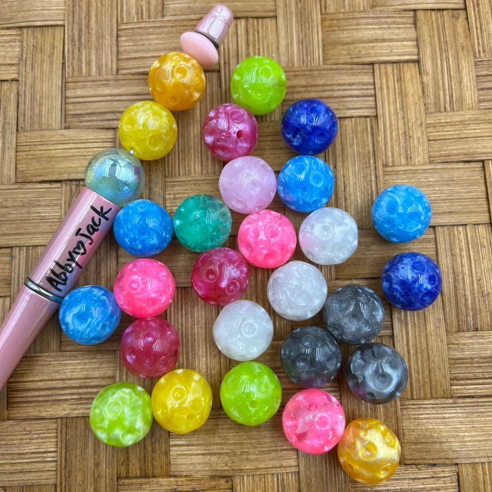 16MM Porous Surface Acrylic Beads for Beadable Pens Keychains Bracelets