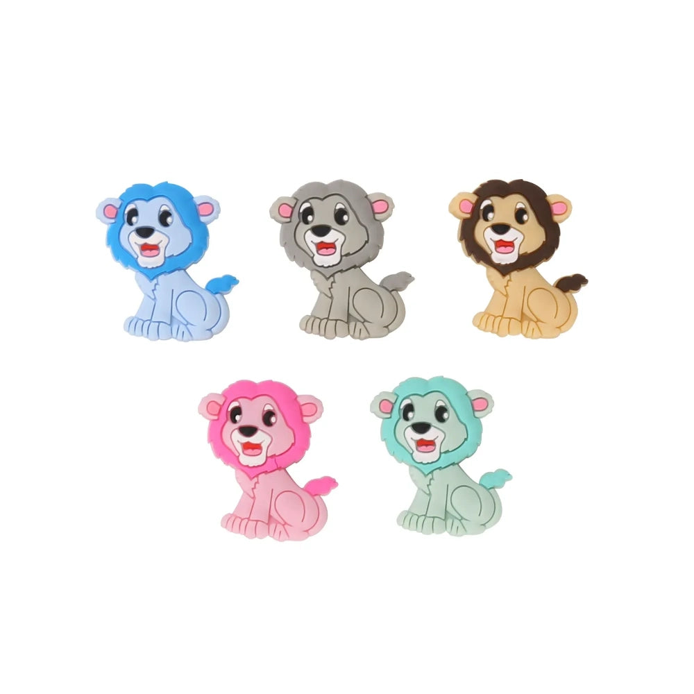 Flatback Lion Silicone Focal Bead | Beadable Pens Keychains Badge