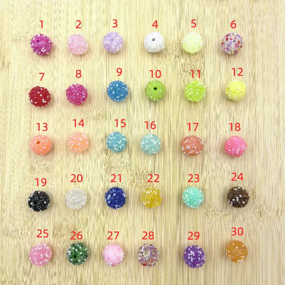 18MM Sugar and Pearls Acrylic Rhinestone Beads