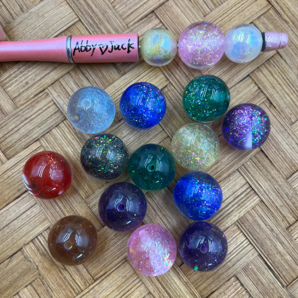 20MM Glitter Confetti Acrylic Beads
