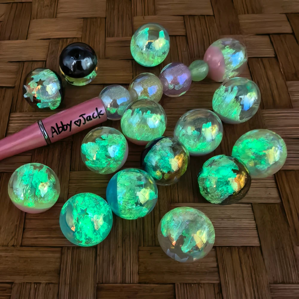 20MM Luminous Multi-Color Clear Pen Topper Acrylic Bead