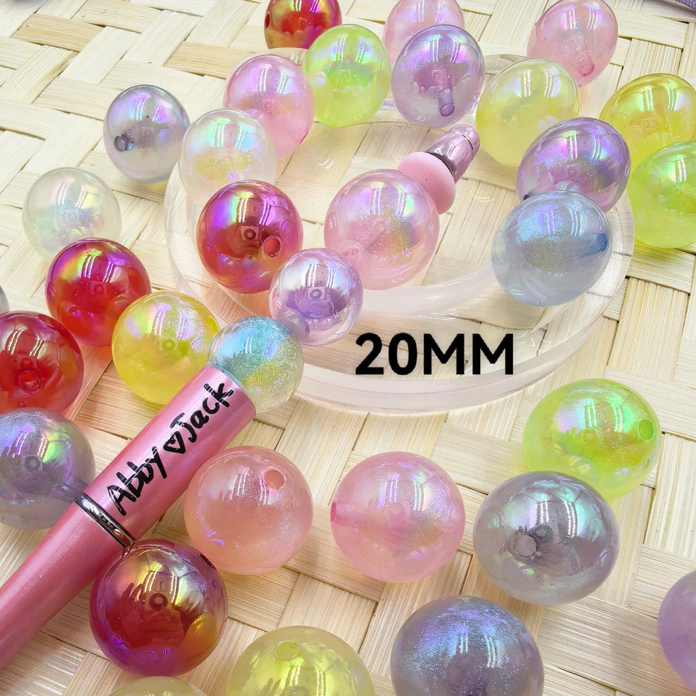 20MM Multi-Color with Glitter Acrylic Beads