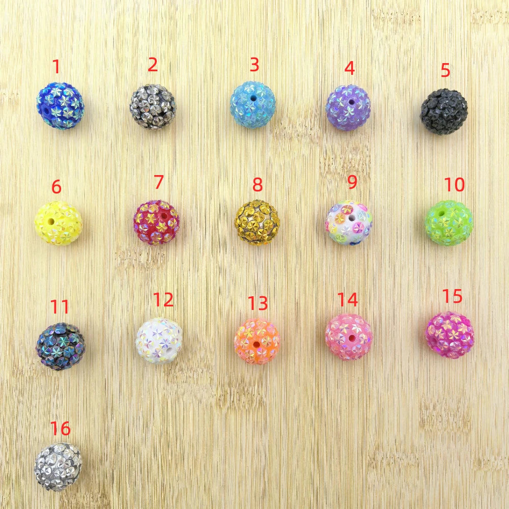 20MM Snowflakes Acrylic Rhinestone Beads