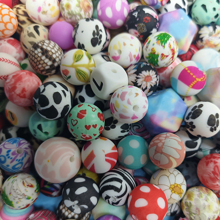 12MM Luminous Color Silicone Beads-50PCS