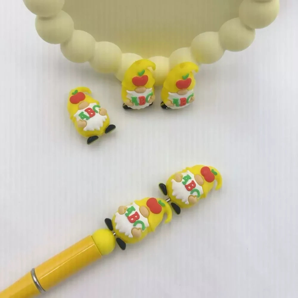 3D ABC Gnome Silicone Focal Beads for DIY Pens Keychain