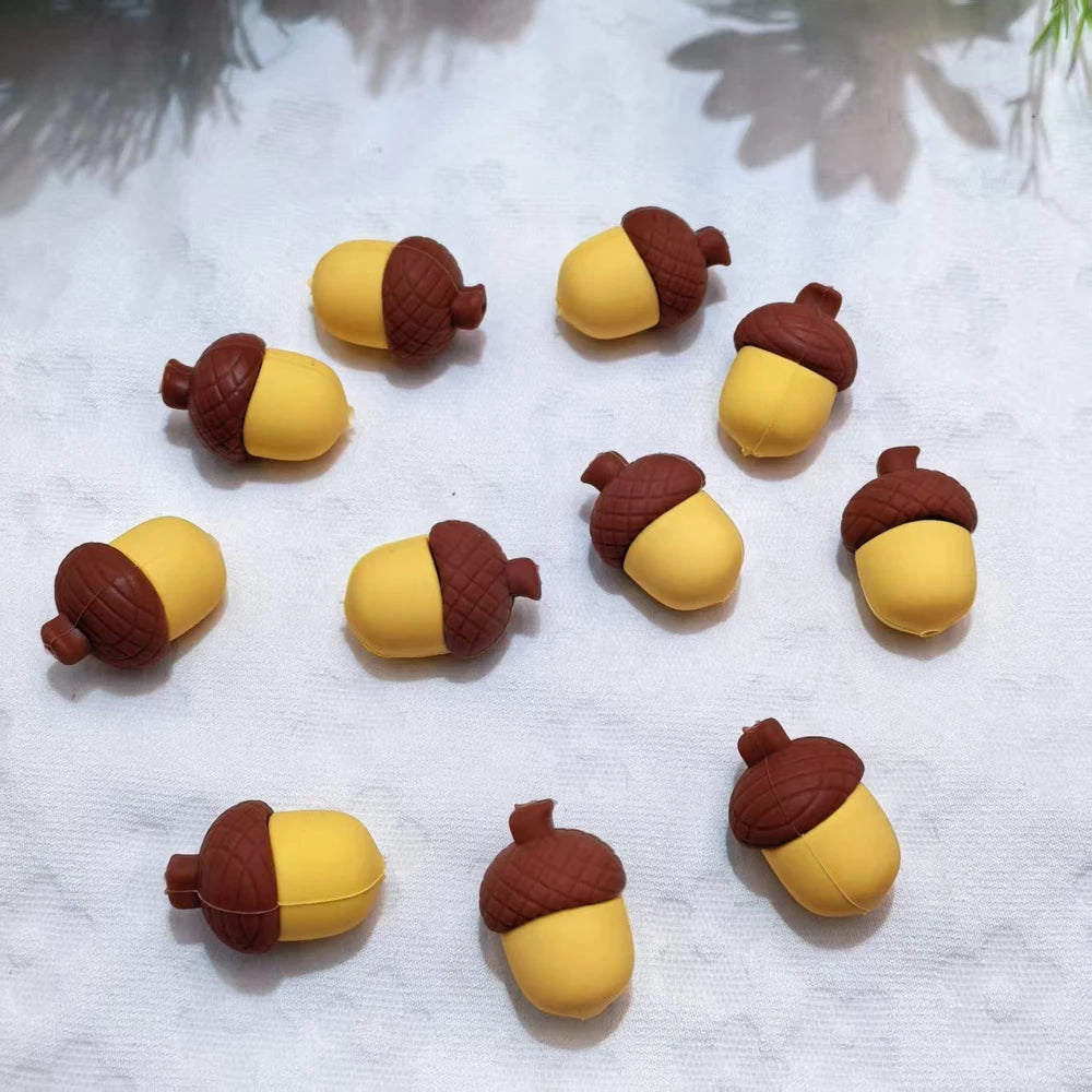 3D Acorn Silicone Focal Beads for DIY Pens Bracelet Keychains
