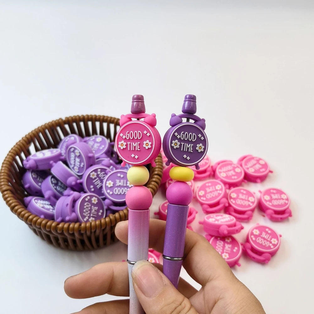 3D Alarm Clock Silicone Focal Beads for DIY Pens Keychain