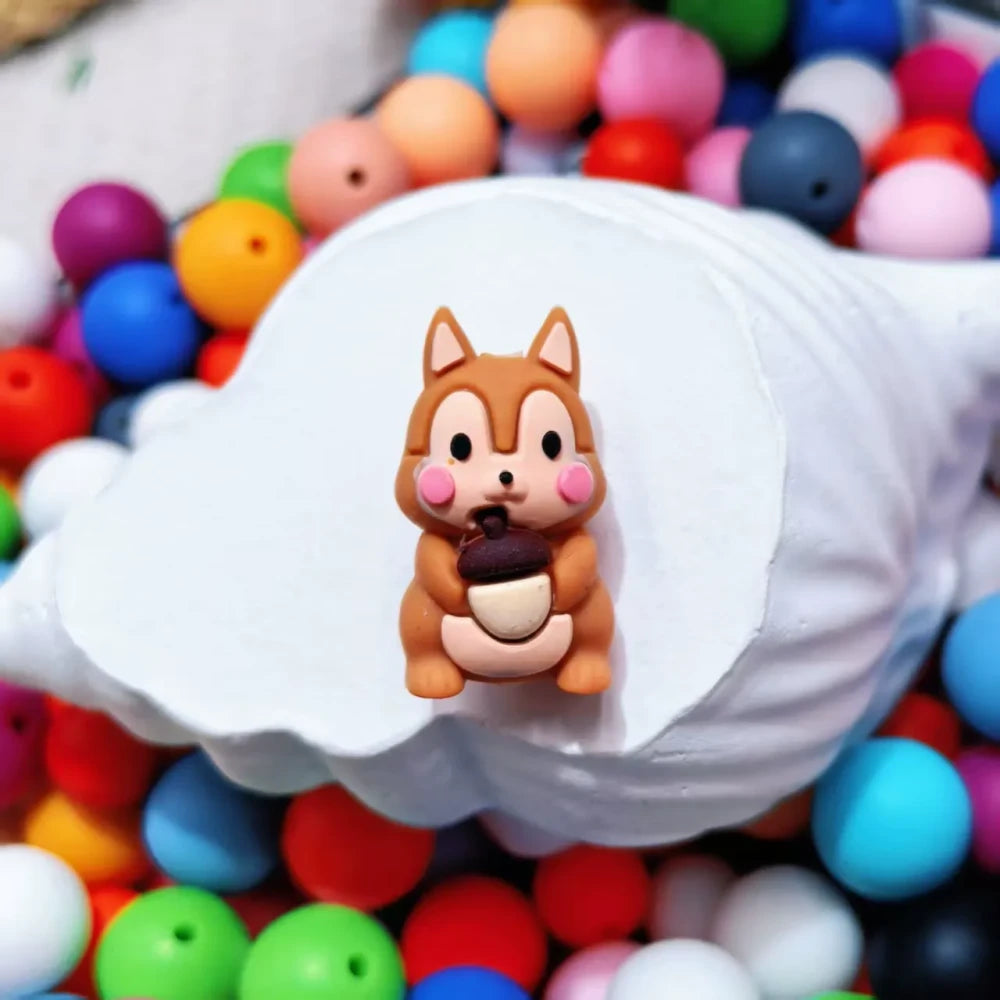 3D Animals Silicone Focal Beads for DIY Pens Keychains