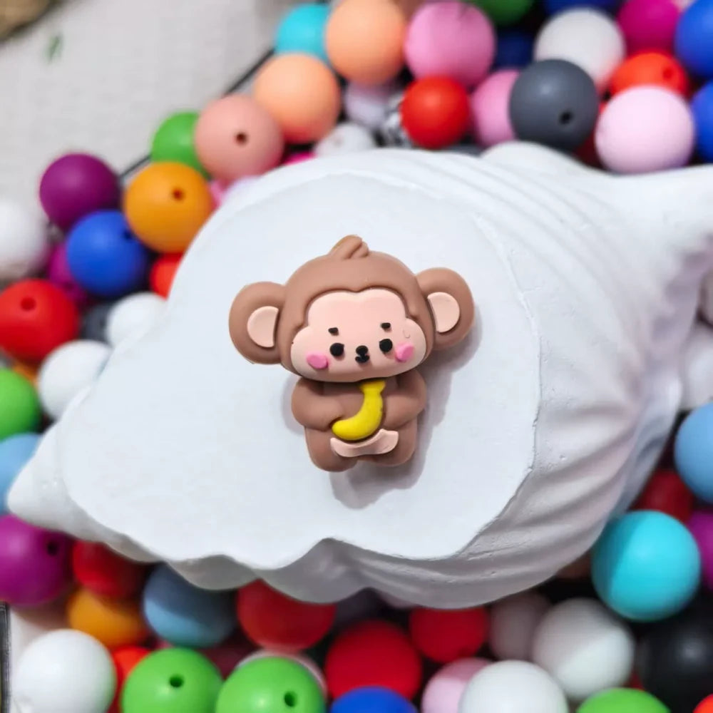 3D Animals Silicone Focal Beads for DIY Pens Keychains