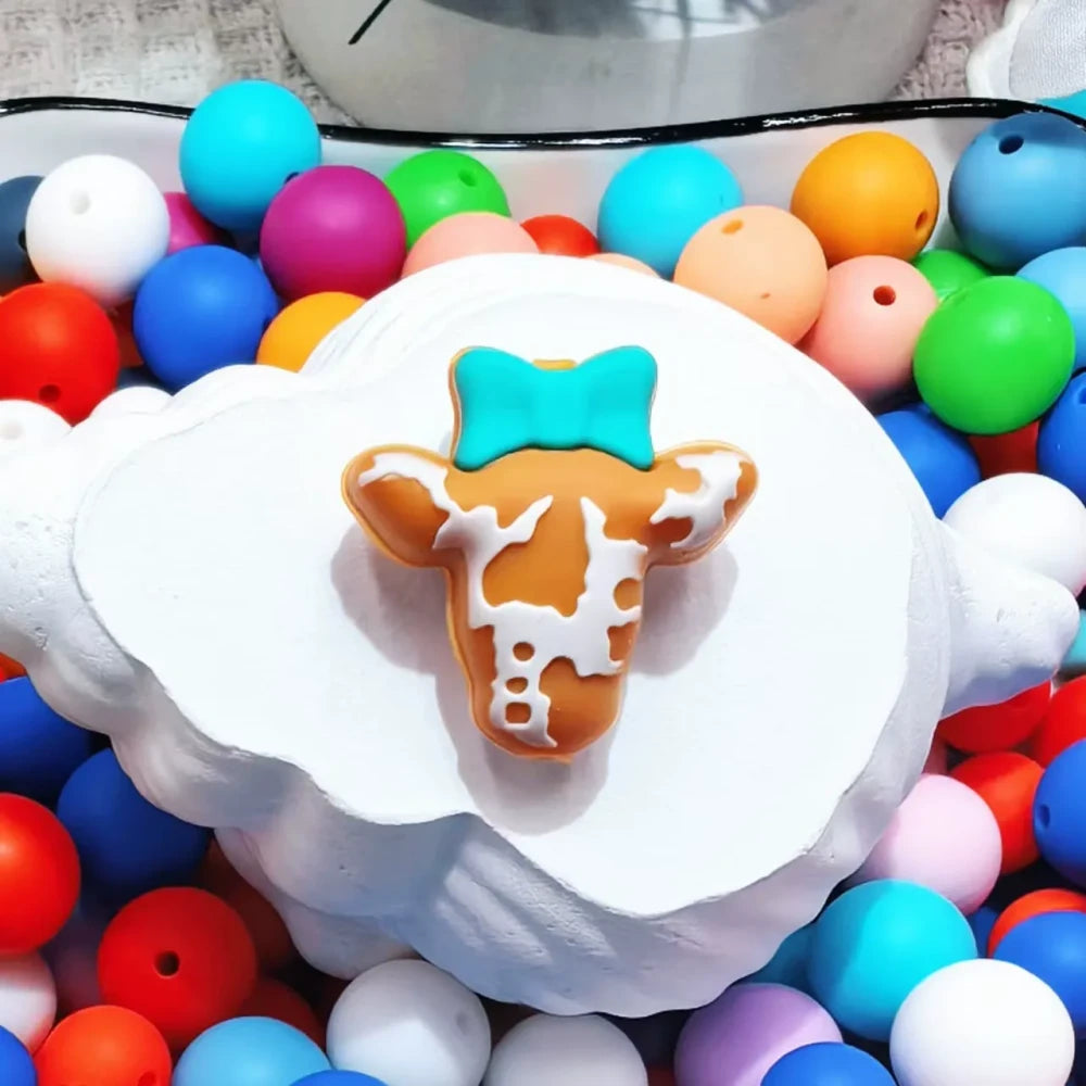 3D Animals Silicone Focal Beads for DIY Pens Keychains