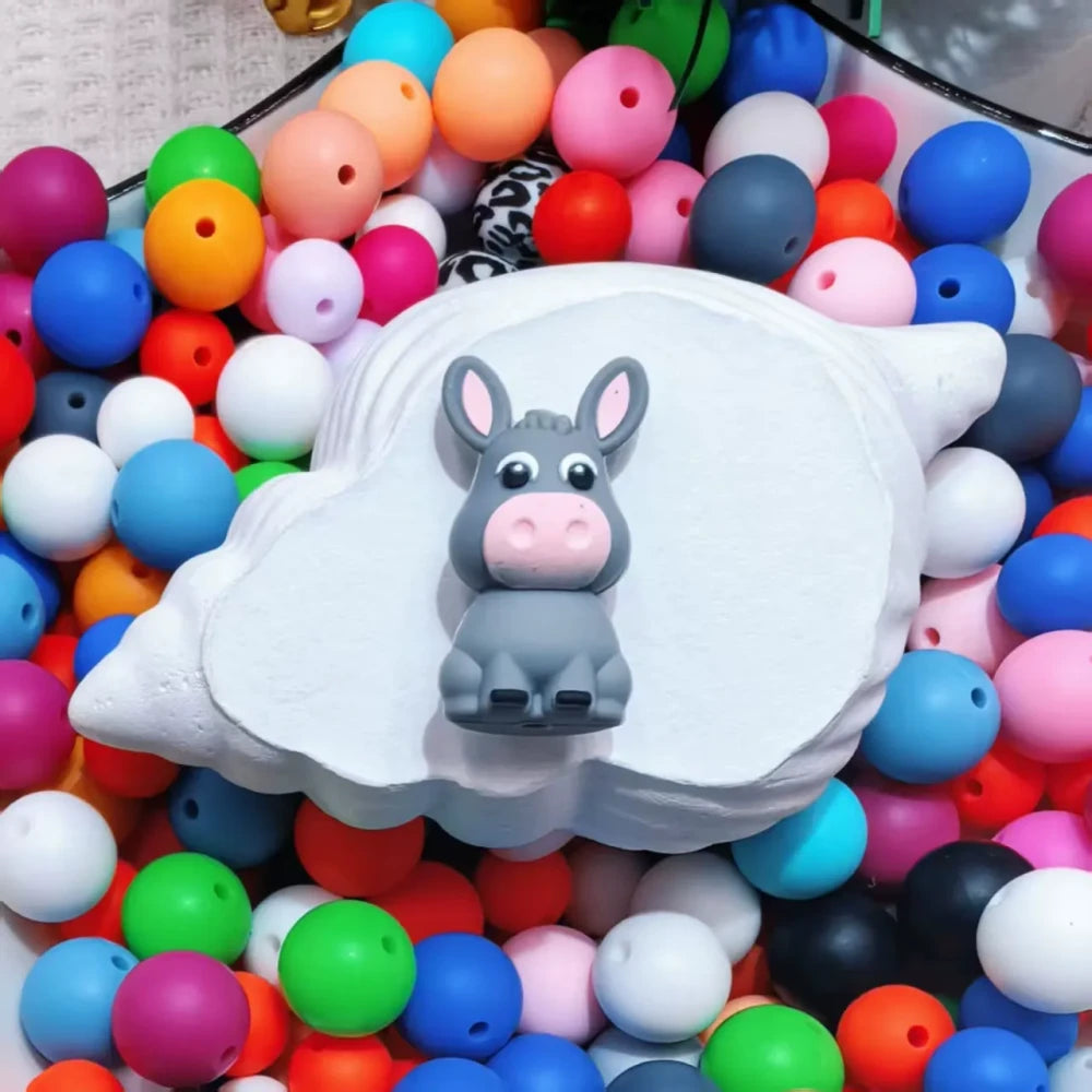 3D Animals Silicone Focal Beads for DIY Pens Keychains