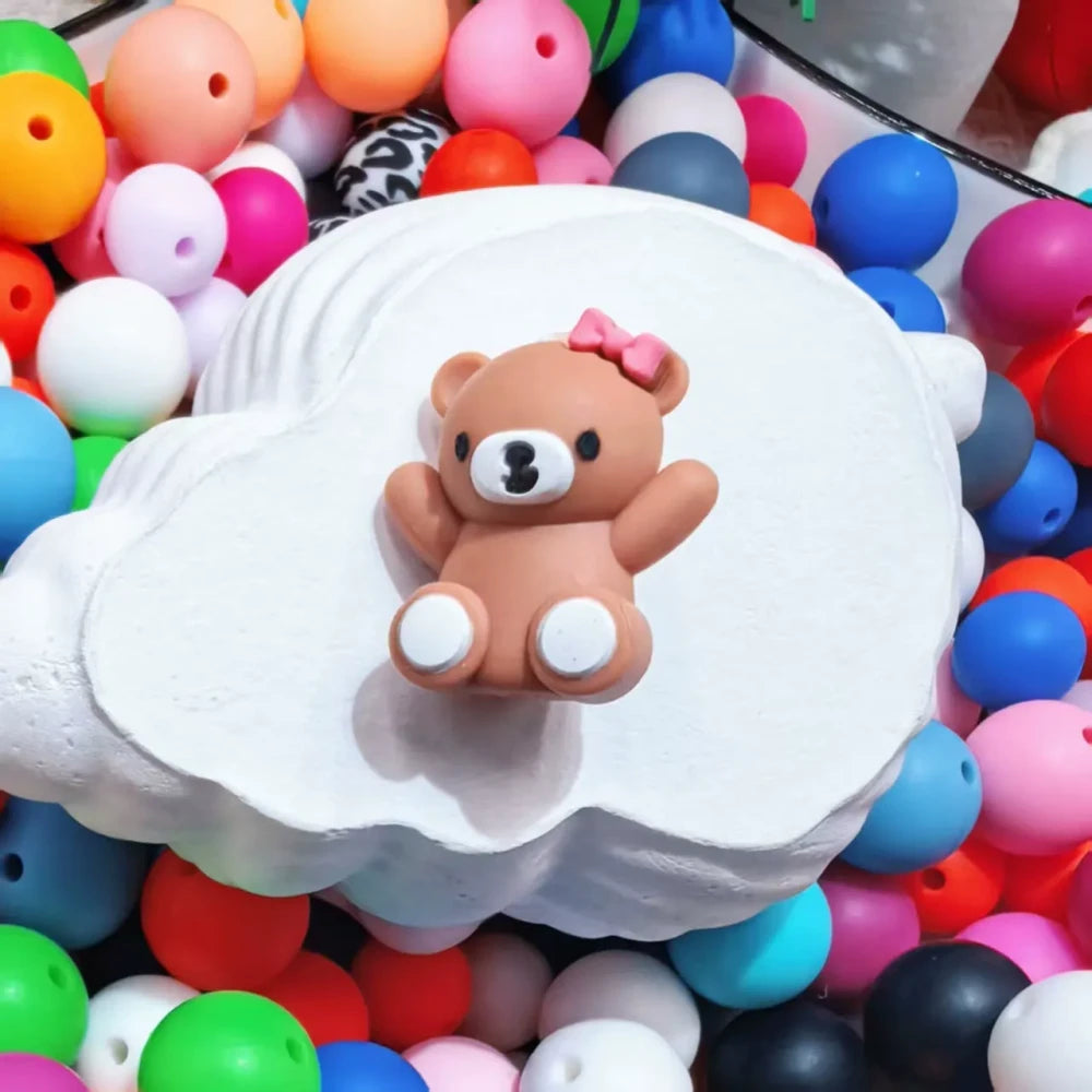 3D Animals Silicone Focal Beads for DIY Pens Keychains