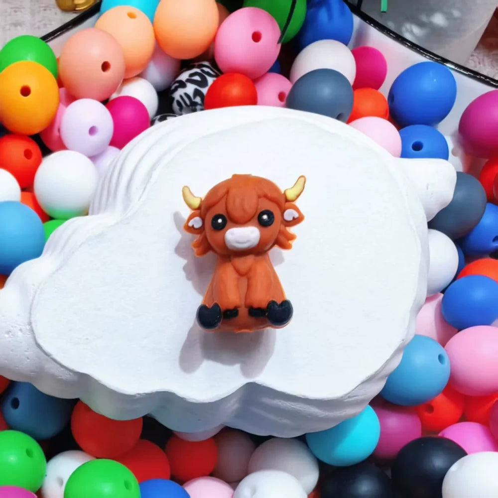 3D Animals Silicone Focal Beads for DIY Pens Keychains