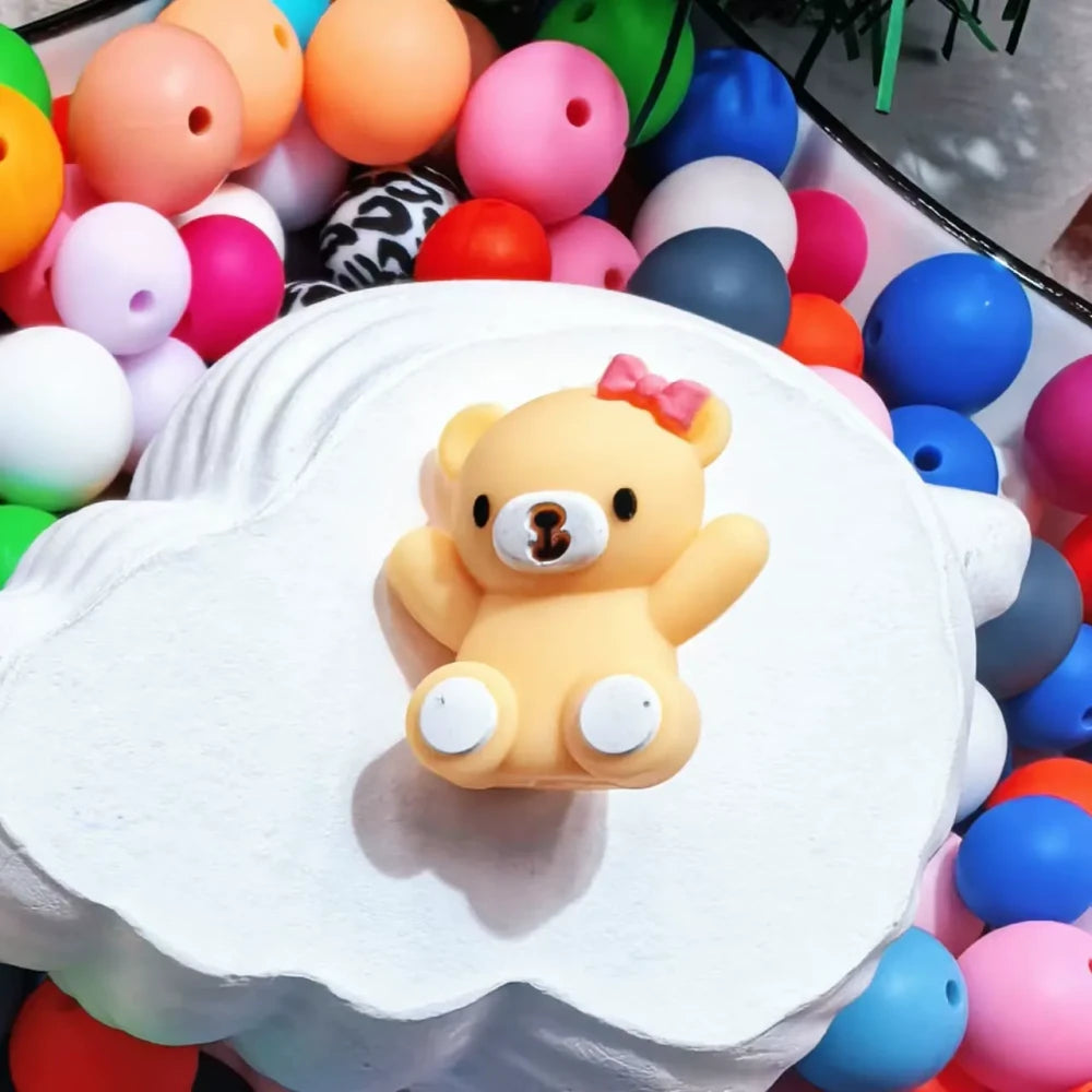 3D Animals Silicone Focal Beads for DIY Pens Keychains
