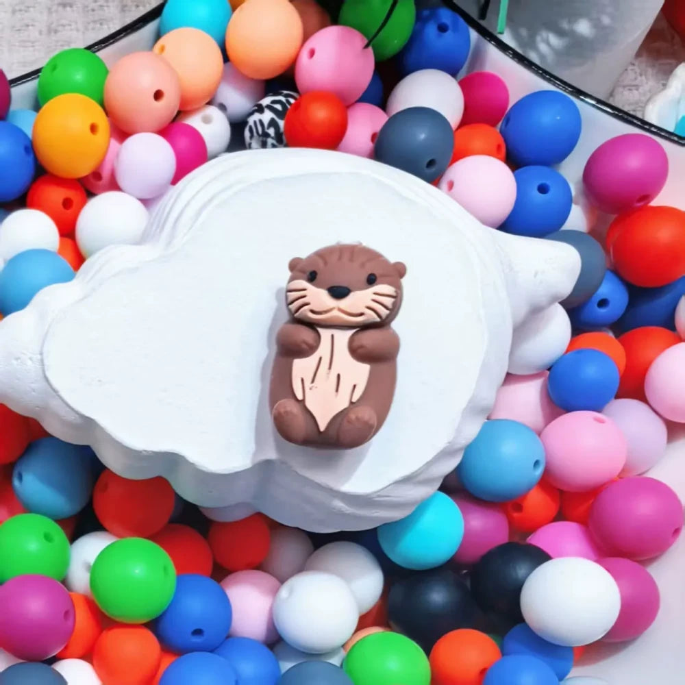 3D Animals Silicone Focal Beads for DIY Pens Keychains