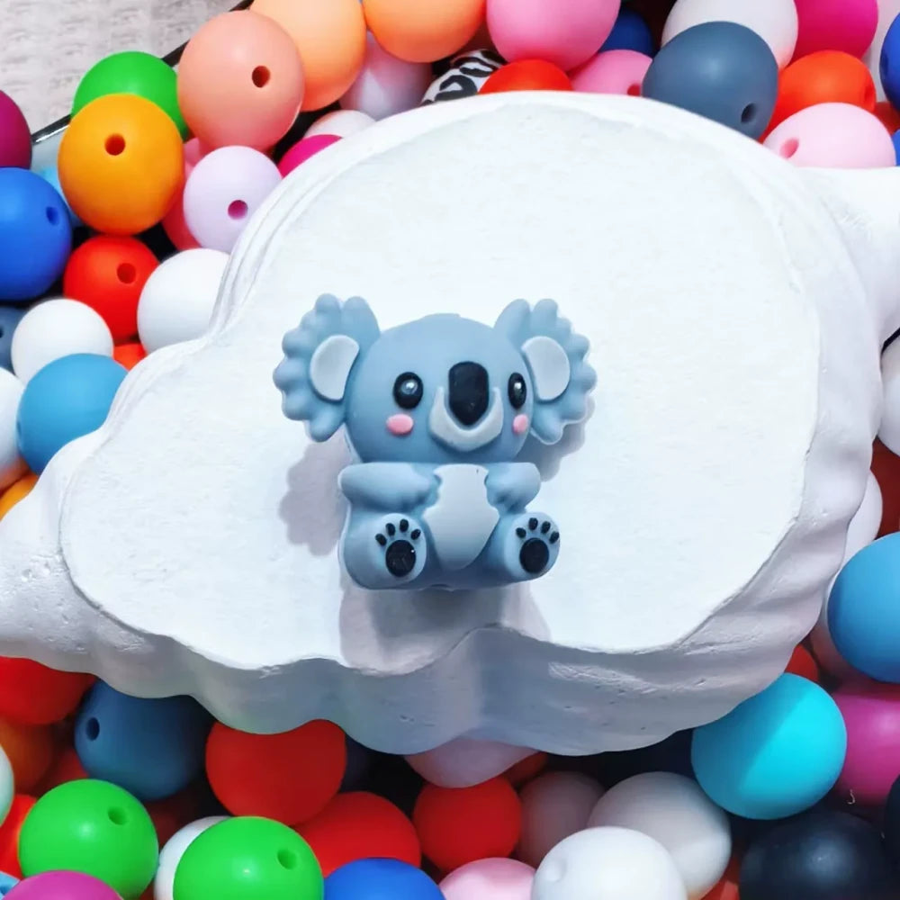 3D Animals Silicone Focal Beads for DIY Pens Keychains