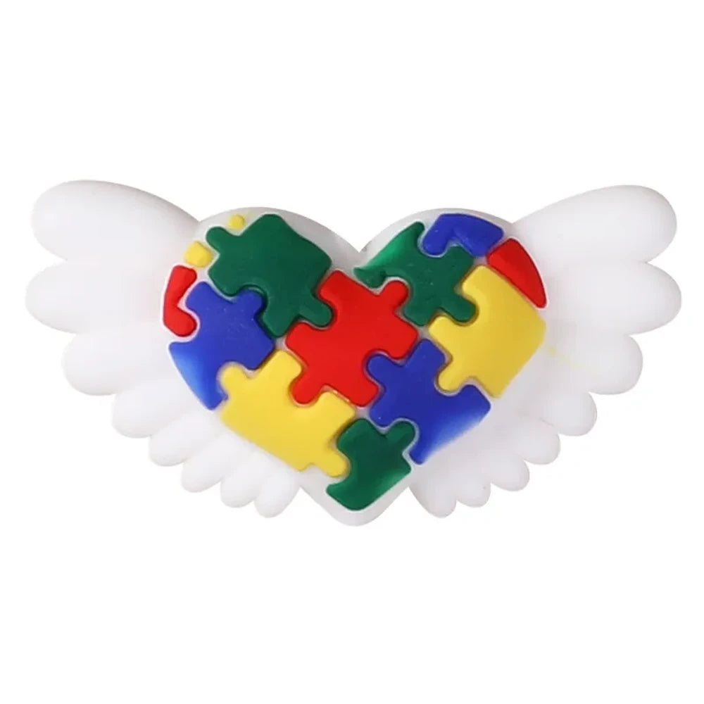 3D Autism Silicone Focal Beads for DIY Pens Keychains