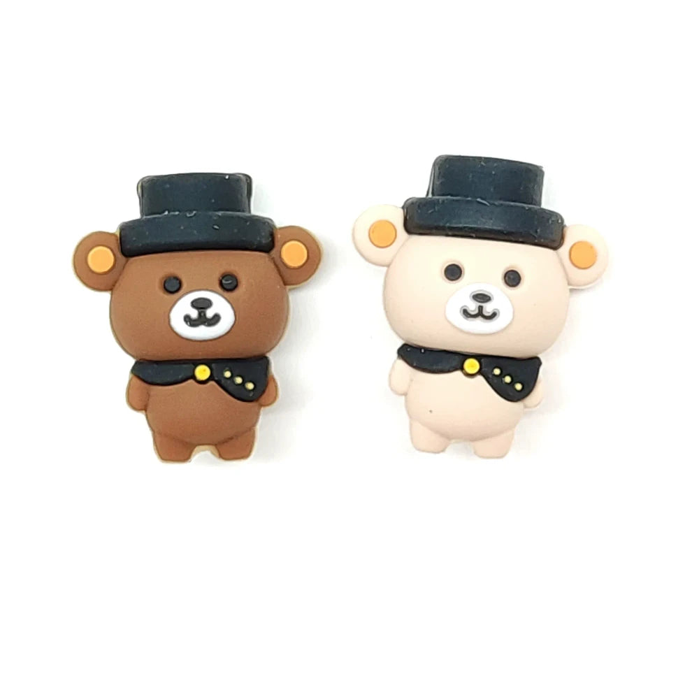 3D Bear Silicone Focal Beads for DIY Keychains Bracelet Pens
