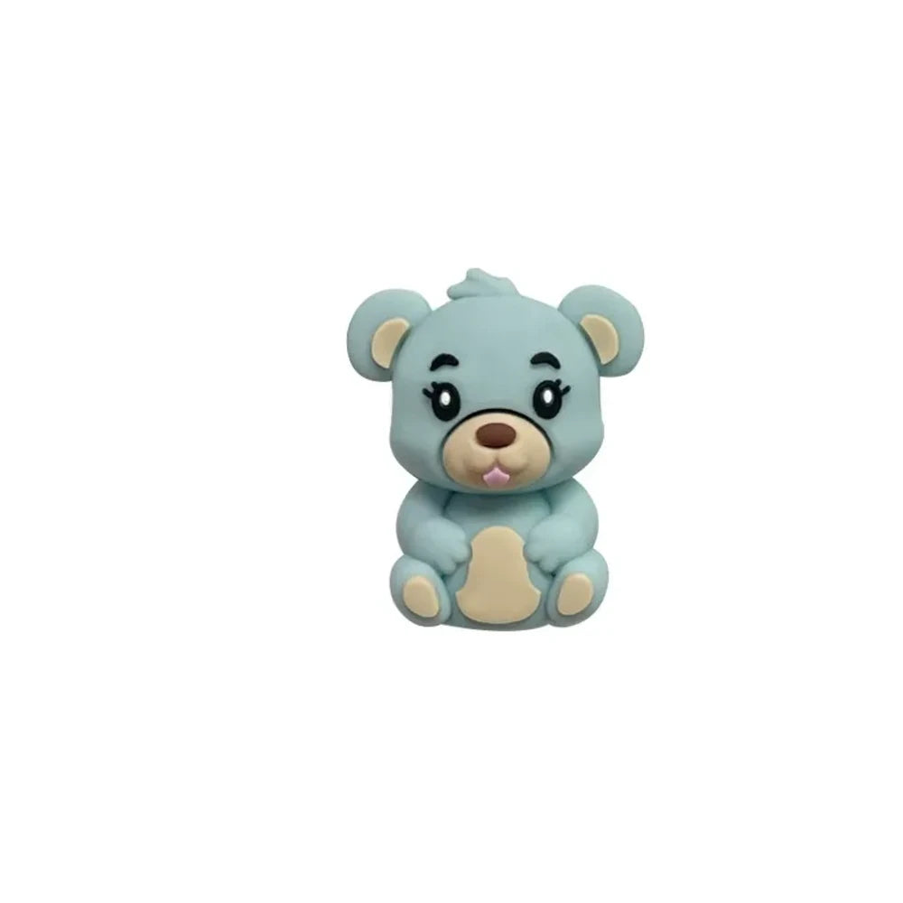 3D Bear Silicone Focal Beads for DIY Keychains Bracelet Pens
