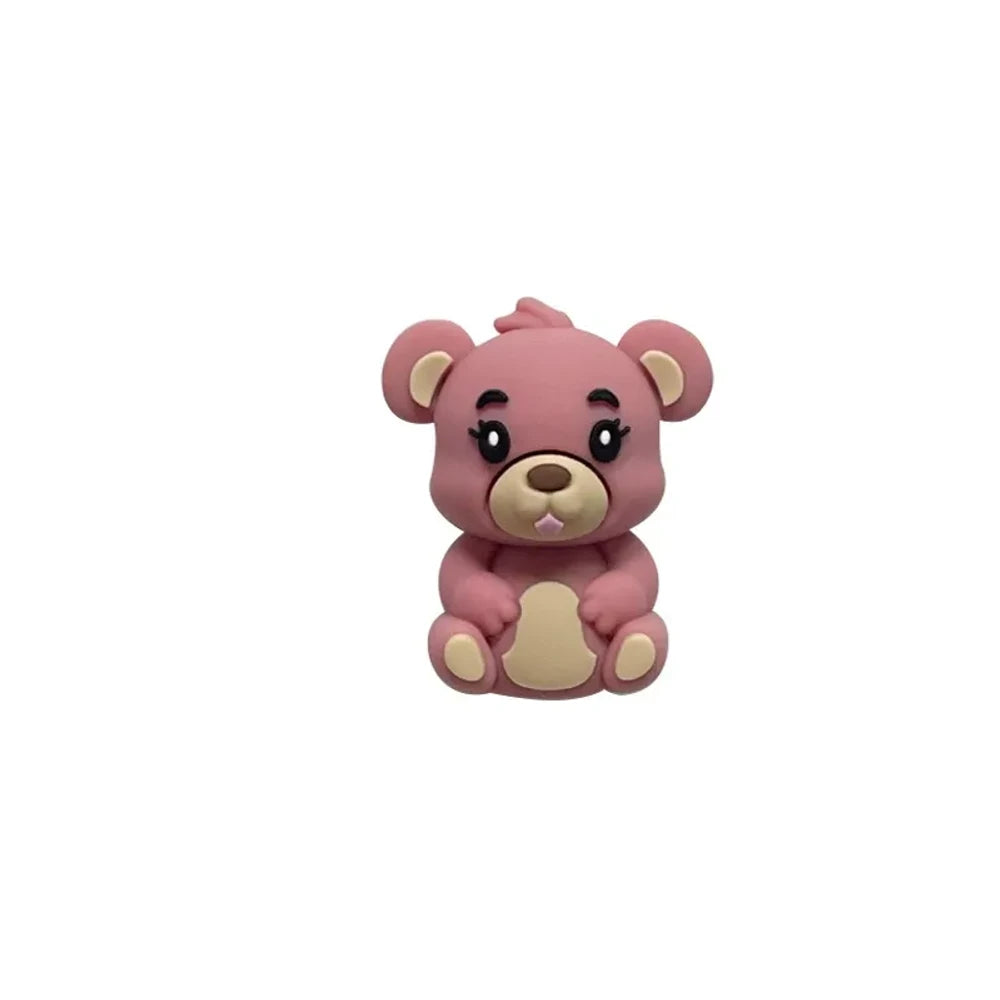 3D Bear Silicone Focal Beads for DIY Keychains Bracelet Pens
