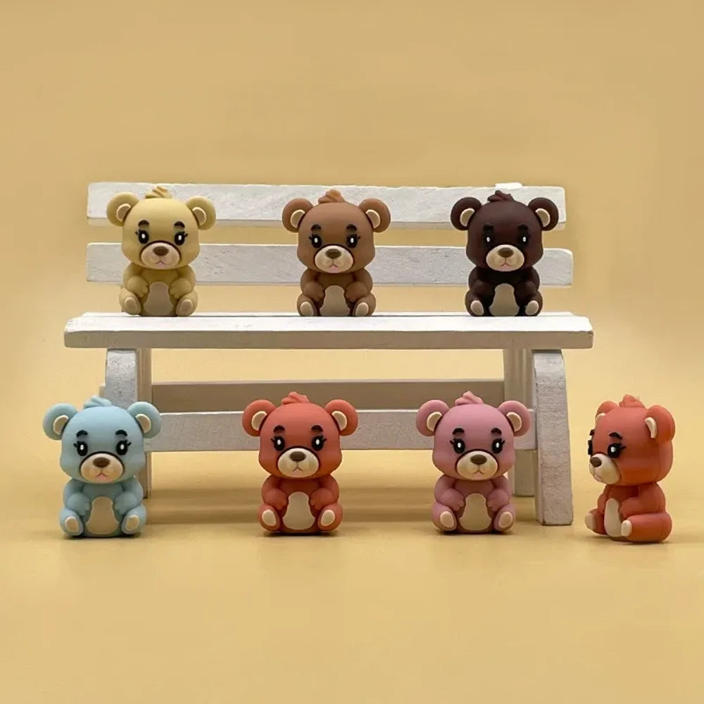 3D Bear Silicone Focal Beads for DIY Keychains Bracelet Pens
