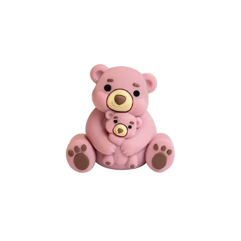 3D Bear Silicone Focal Beads for DIY Keychains Bracelet Pens
