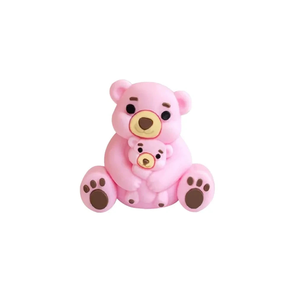 3D Bear Silicone Focal Beads for DIY Keychains Bracelet Pens