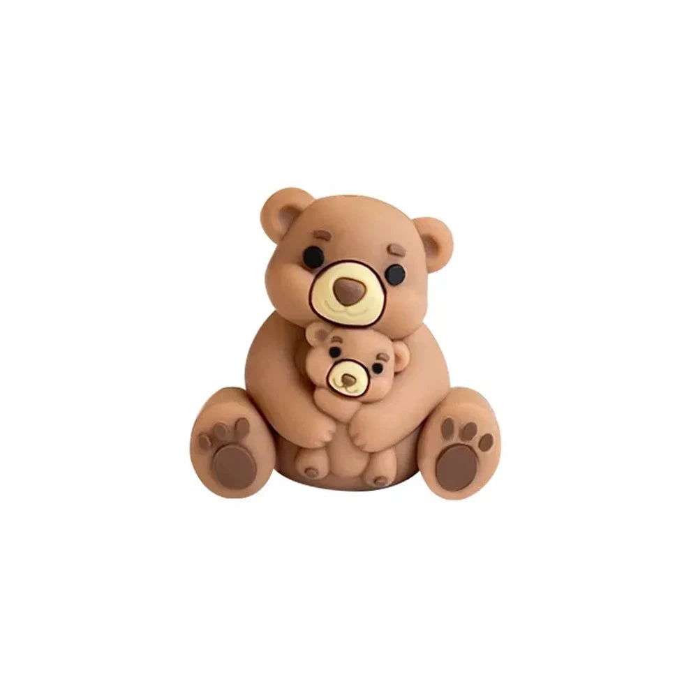 3D Bear Silicone Focal Beads for DIY Keychains Bracelet Pens