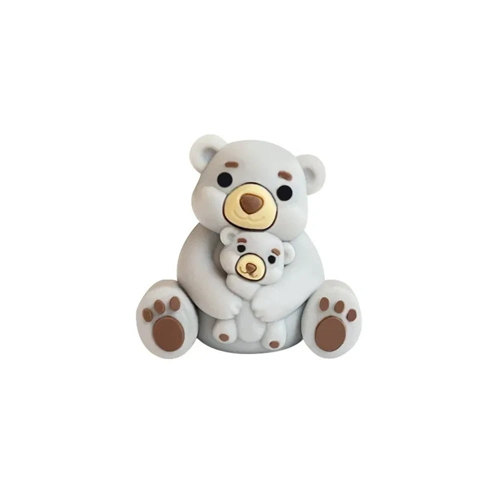 3D Bear Silicone Focal Beads for DIY Keychains Bracelet Pens