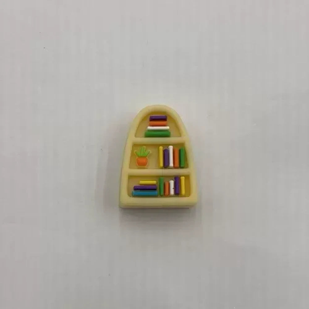 3D Bookshelf Silicone Focal Beads for DIY Pens Keychains