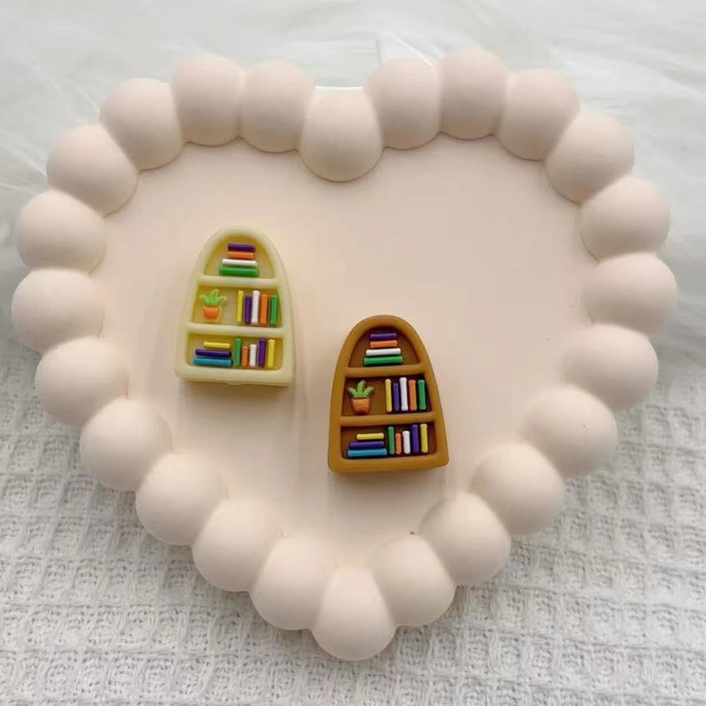 3D Bookshelf Silicone Focal Beads for DIY Pens Keychains