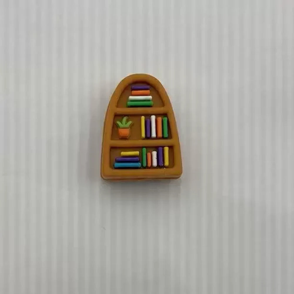 3D Bookshelf Silicone Focal Beads for DIY Pens Keychains