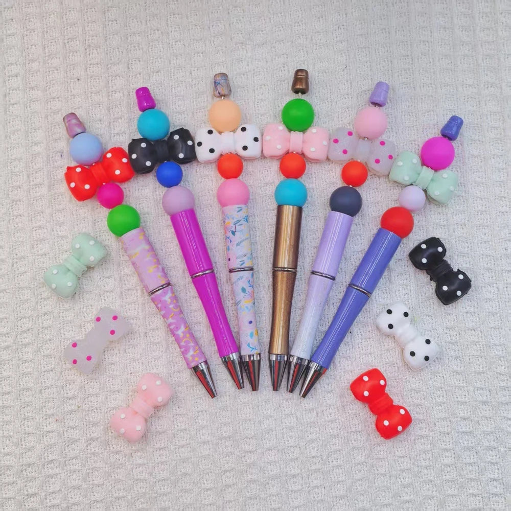 3D Bowtie Silicone Focal Beads for DIY Pens Bracelet