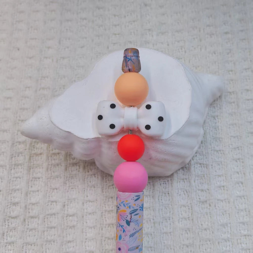 3D Bowtie Silicone Focal Beads for DIY Pens Bracelet