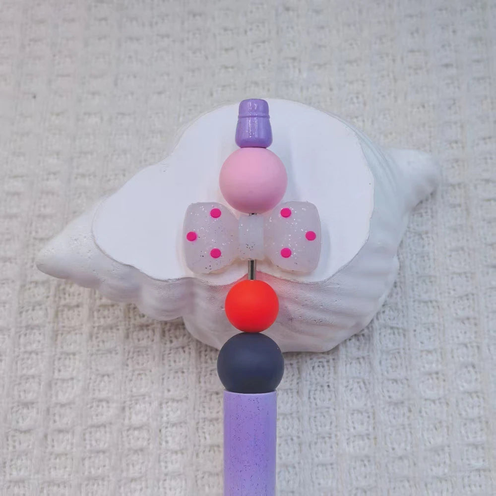 3D Bowtie Silicone Focal Beads for DIY Pens Bracelet