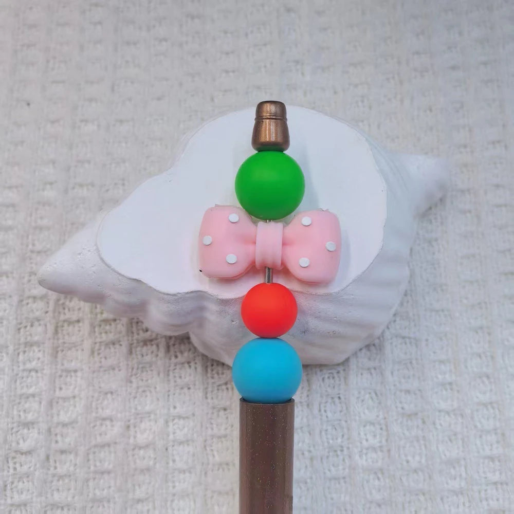 3D Bowtie Silicone Focal Beads for DIY Pens Bracelet
