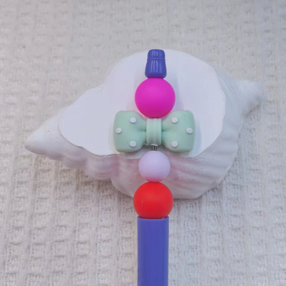3D Bowtie Silicone Focal Beads for DIY Pens Bracelet