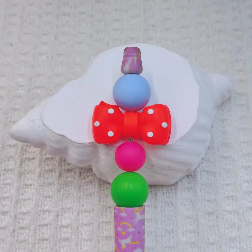 3D Bowtie Silicone Focal Beads for DIY Pens Bracelet