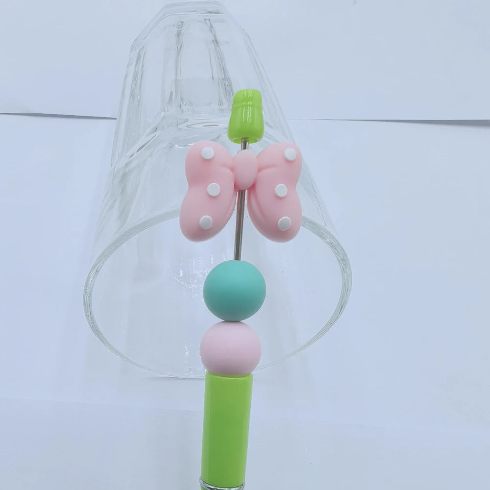 3D Bowtie Silicone Focal Beads for DIY Pens Keychains