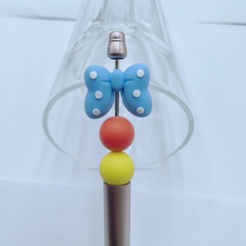 3D Bowtie Silicone Focal Beads for DIY Pens Keychains