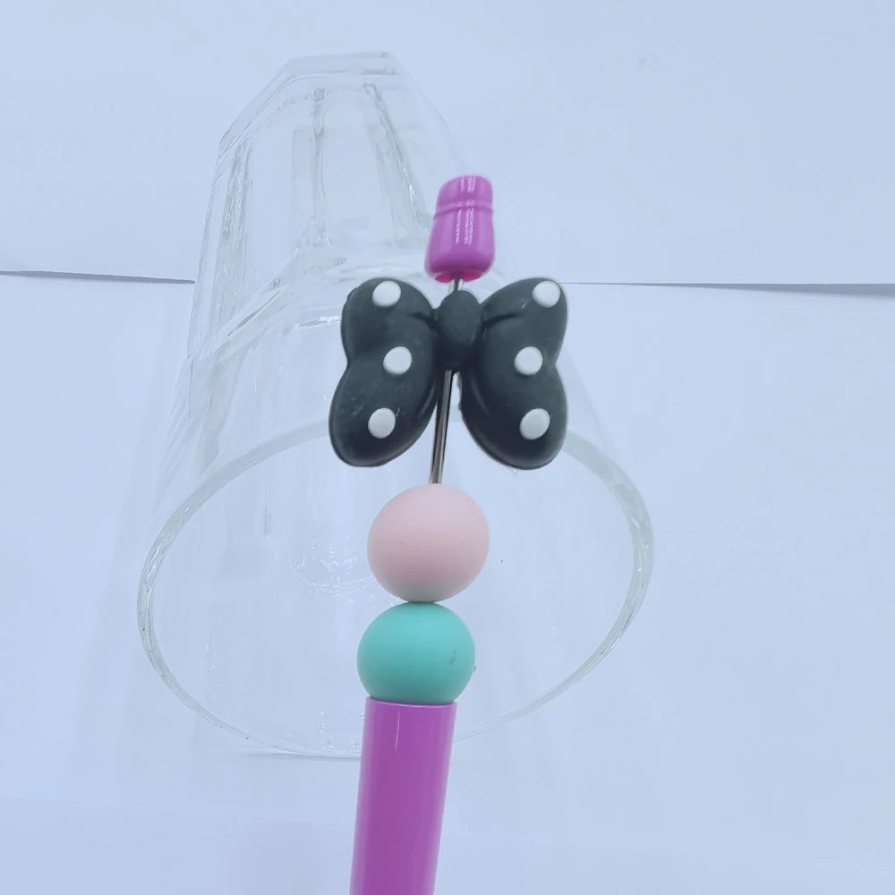 3D Bowtie Silicone Focal Beads for DIY Pens Keychains