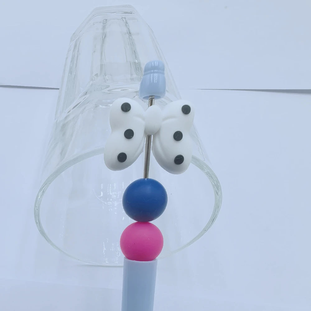 3D Bowtie Silicone Focal Beads for DIY Pens Keychains