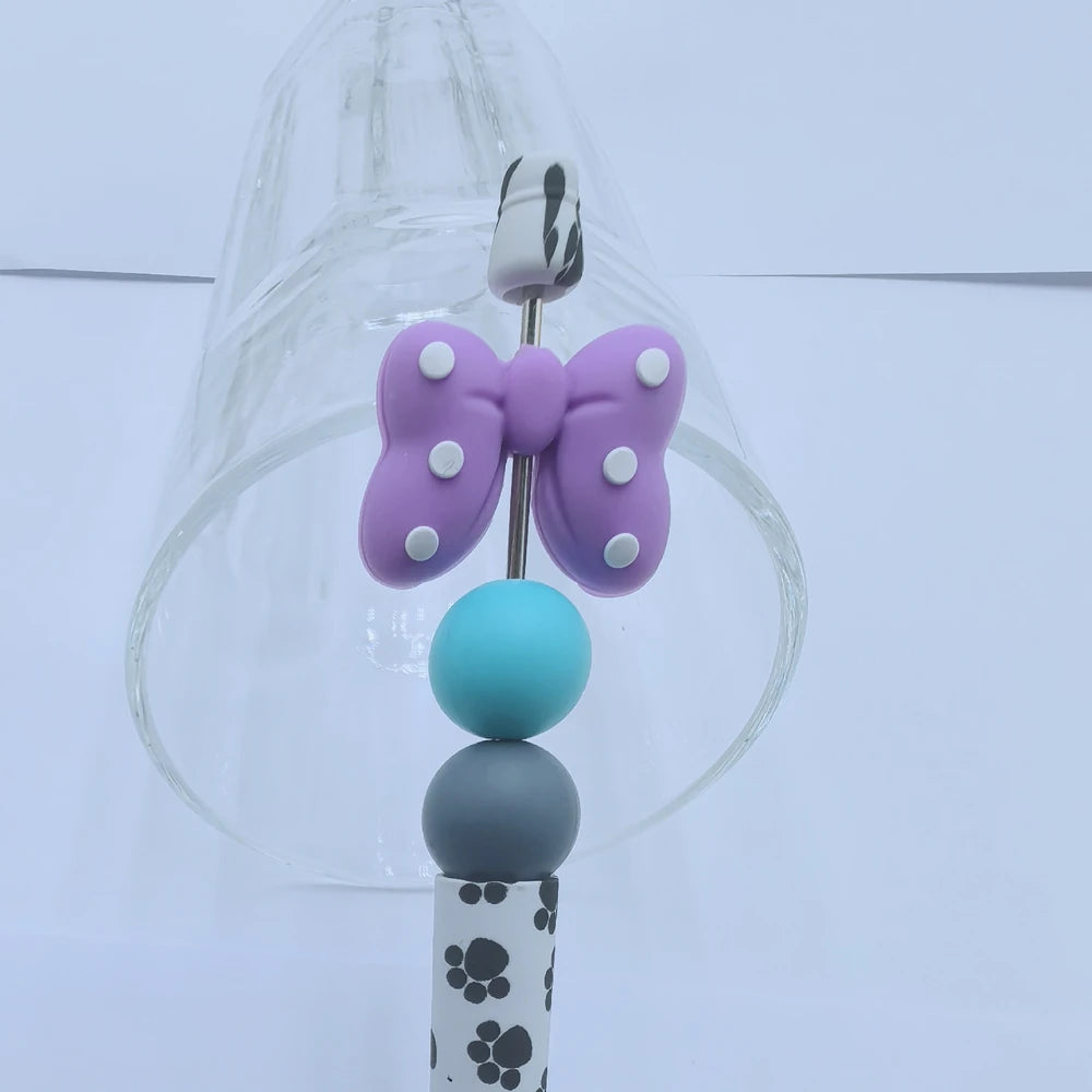 3D Bowtie Silicone Focal Beads for DIY Pens Keychains